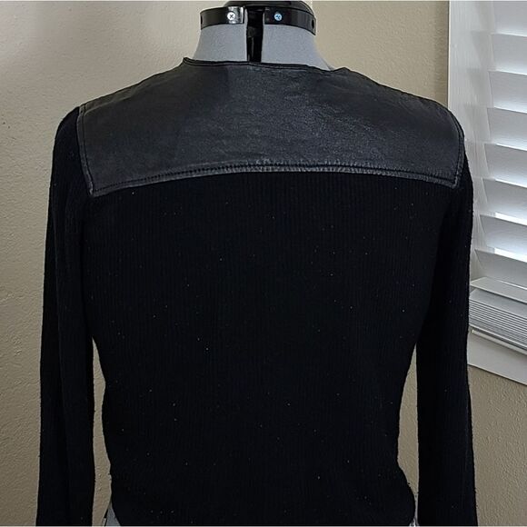 Jaclyn Smith Leather Jacket Ribbed Knit Size Large/L - Picture 7 of 15